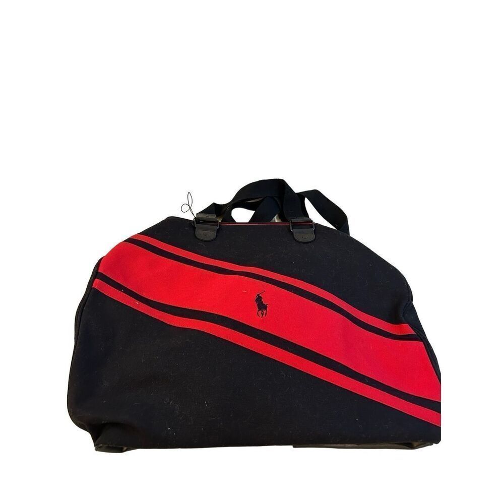 Ralph‎ Lauren Polo red black pony duffle tote 19x15"new